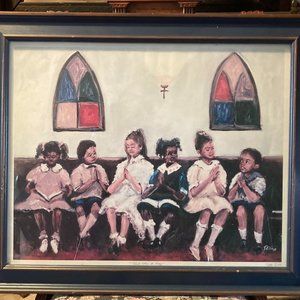 Ted Ellis Lithograph African American Artist Framed Under Glass ORIGINAL 1998